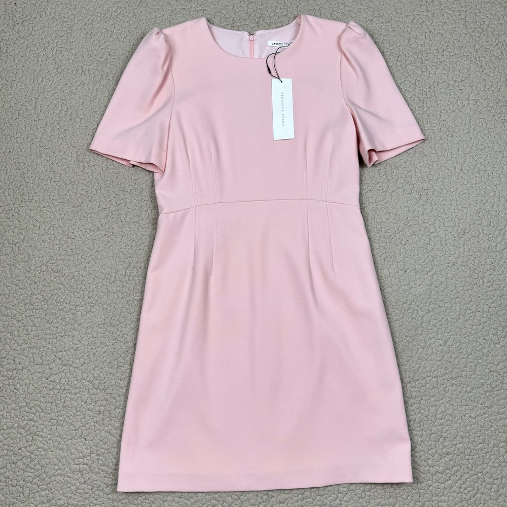 Veronica Beard Amar Blush Pink Short Sleeve Sheath Dress